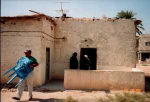 Bob setting up chairs for tea at Sarah's