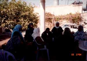 Women gathering on the porch