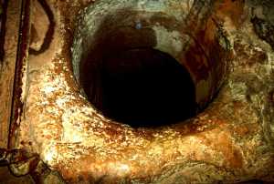 Looking down the deep well. It is still very deep.