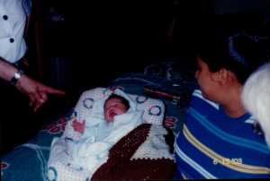 A new baby living in poverty.